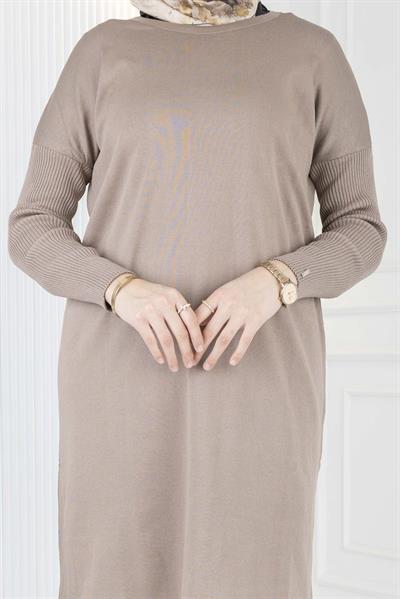 Rayon Kollu Merserize Triko Tunik Vizon OTW118