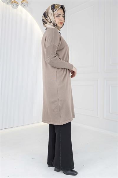 Rayon Kollu Merserize Triko Tunik Vizon OTW118