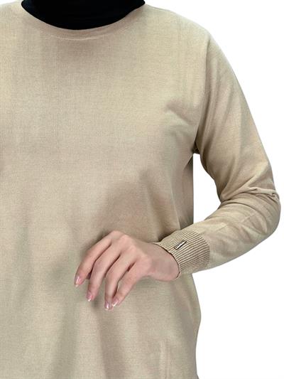 Rayonsuz Merserize Triko Tunik Bej OTW122