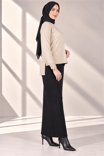Rayonsuz Merserize Triko Tunik Bej OTW122