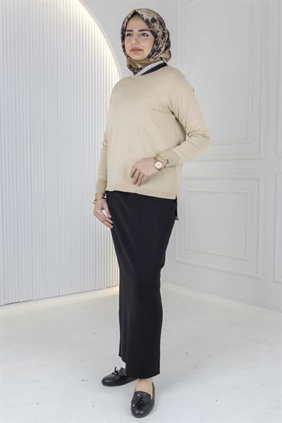 Rayonsuz Merserize Triko Tunik Bej OTW122