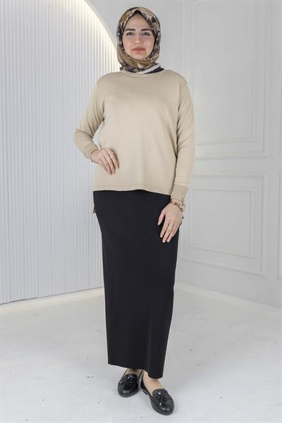 Rayonsuz Merserize Triko Tunik Bej OTW122