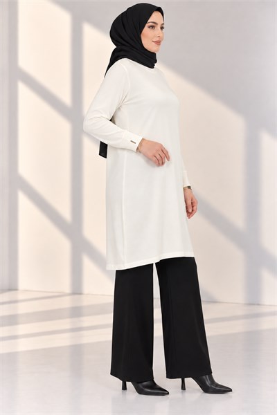 Rayonsuz Merserize Triko Tunik Ekru OTW118