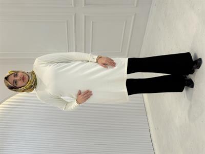 Rayonsuz Merserize Triko Tunik Ekru OTW118