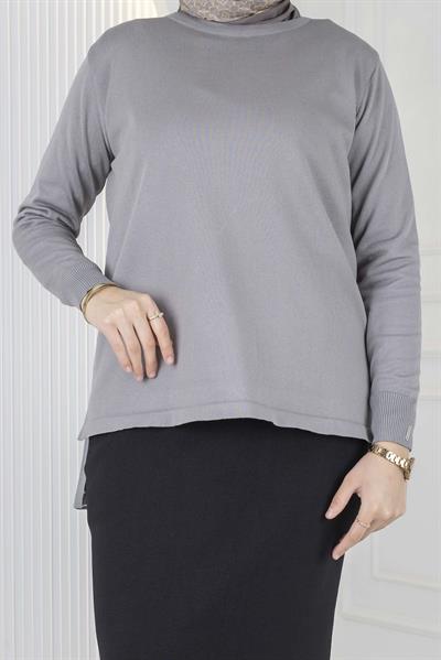Rayonsuz Merserize Triko Tunik Gri OTW122