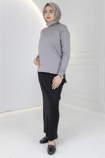 Rayonsuz Merserize Triko Tunik Gri OTW122