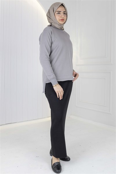 Rayonsuz Merserize Triko Tunik Gri OTW122