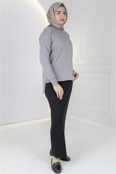 Rayonsuz Merserize Triko Tunik Gri OTW122