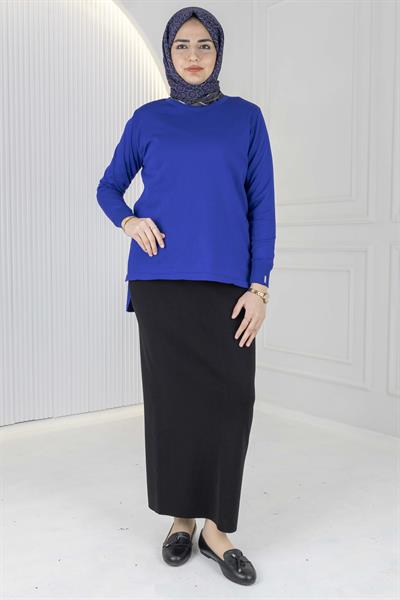 Rayonsuz Merserize Triko Tunik Saks OTW122