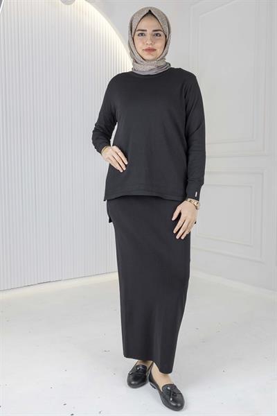 Rayonsuz Merserize Triko Tunik Siyah OTW122
