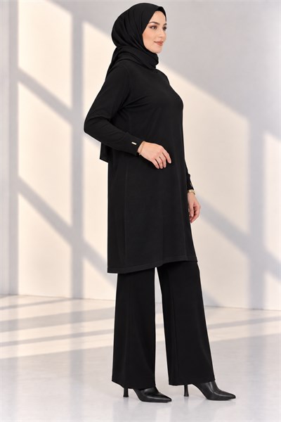 Rayonsuz Merserize Triko Tunik Siyah OTW118