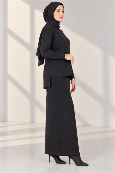 Rayonsuz Merserize Triko Tunik Siyah OTW122