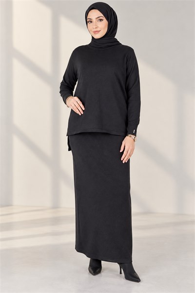 Rayonsuz Merserize Triko Tunik Siyah OTW122