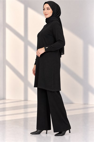 Rayonsuz Merserize Triko Tunik Siyah OTW118