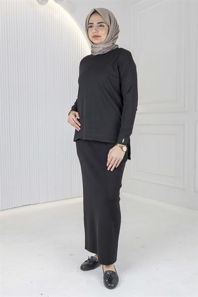 Rayonsuz Merserize Triko Tunik Siyah OTW122
