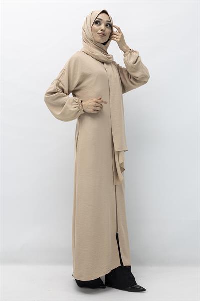 ŞALI İLE BİRLEŞİK NAMAZ FERACESİ Bej OTW2370