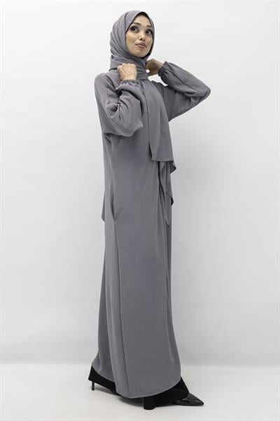 ŞALI İLE BİRLEŞİK NAMAZ FERACESİ Gri OTW2370