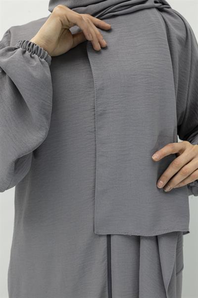 ŞALI İLE BİRLEŞİK NAMAZ FERACESİ Gri OTW2370