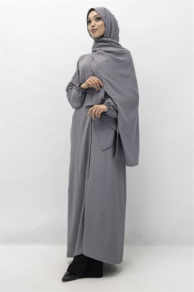 ŞALI İLE BİRLEŞİK NAMAZ FERACESİ Gri OTW2370
