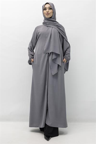 ŞALI İLE BİRLEŞİK NAMAZ FERACESİ Gri OTW2370