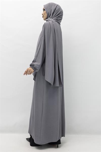 ŞALI İLE BİRLEŞİK NAMAZ FERACESİ Gri OTW2370