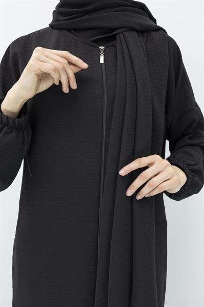 ŞALI İLE BİRLEŞİK NAMAZ FERACESİ Siyah OTW2370