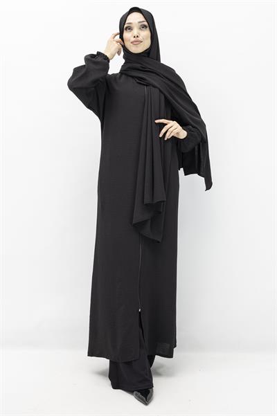 ŞALI İLE BİRLEŞİK NAMAZ FERACESİ Siyah OTW2370
