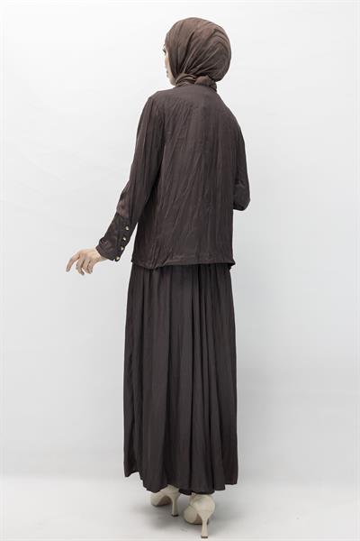 Saten Etekli Takım Kahve OTW8526