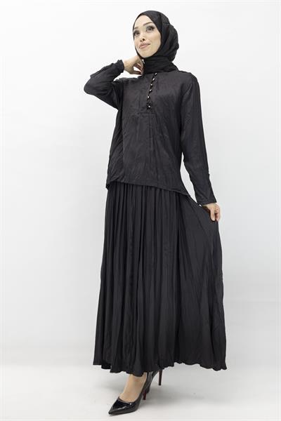 Saten Etekli Takım Siyah OTW8526