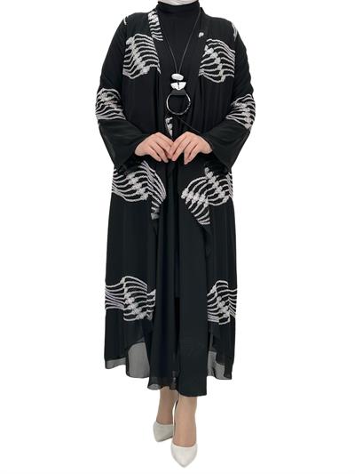 Şifon Kimono Siyah OTW1193