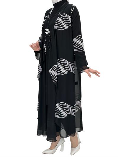 Şifon Kimono Siyah OTW1193