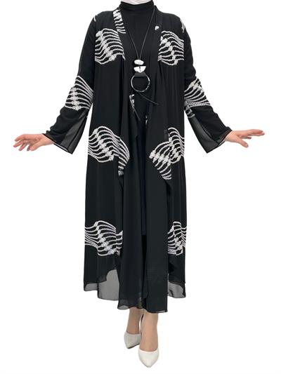 Şifon Kimono Siyah OTW1193