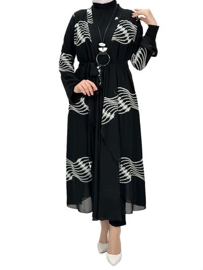 Şifon Kimono Siyah OTW1193