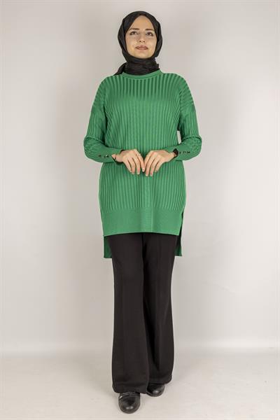 Şık Düğme Detaylı Merserize Tunik Benetton OTW1009