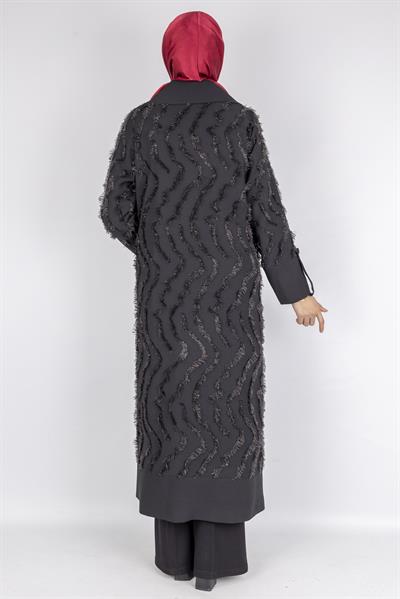 Şık Püskül Tasarımlı Tesettür Kap Siyah OTW1591