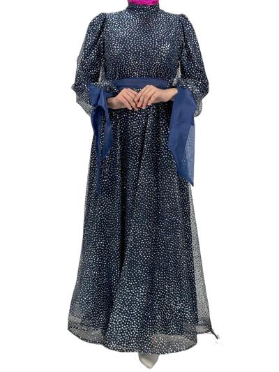 Simli Abiye Elbise Lacivert OTW4530