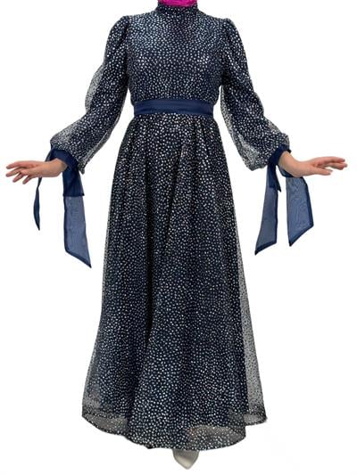 Simli Abiye Elbise Lacivert OTW4530