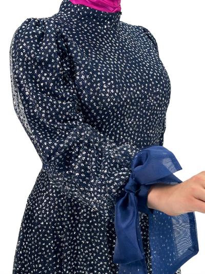 Simli Abiye Elbise Lacivert OTW4530