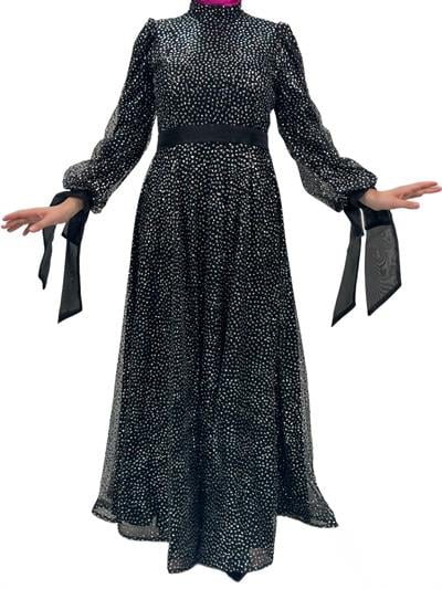 Simli Abiye Elbise Siyah OTW4530