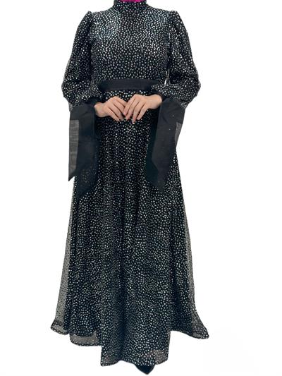 Simli Abiye Elbise Siyah OTW4530