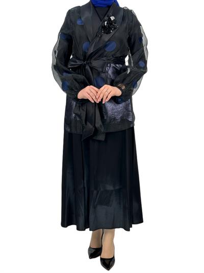 Tafta Etekli Takm Siyah-İndigo OTW2055