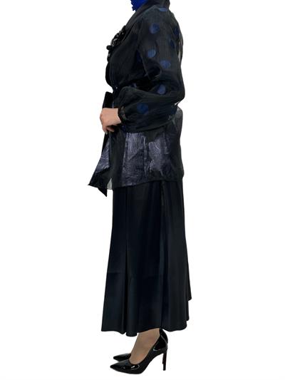 Tafta Etekli Takm Siyah-İndigo OTW2055