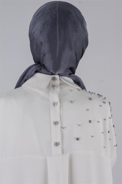 Taş Detaylı Pantolonlu Takım Ekru OTW1014