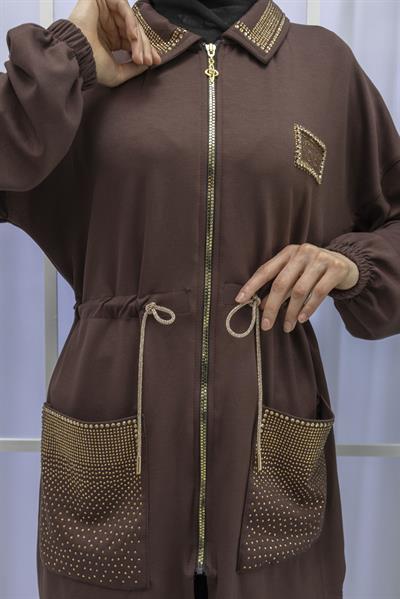 TAŞ DETAYLI SPOR KAP Kahve OTW6191