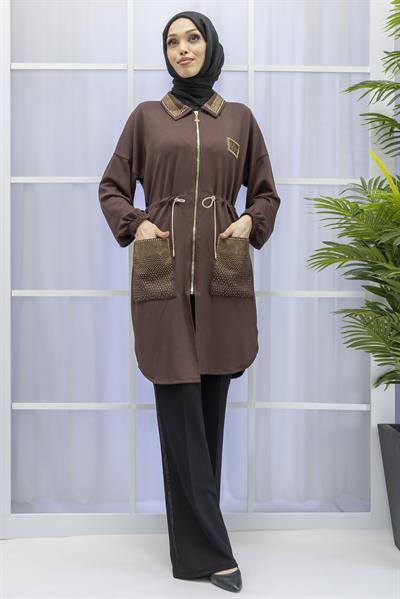 TAŞ DETAYLI SPOR KAP Kahve OTW6191