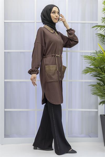 TAŞ DETAYLI SPOR KAP Kahve OTW6191