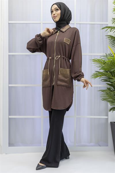 TAŞ DETAYLI SPOR KAP Kahve OTW6191