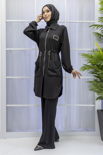 TAŞ DETAYLI SPOR KAP Siyah OTW6191