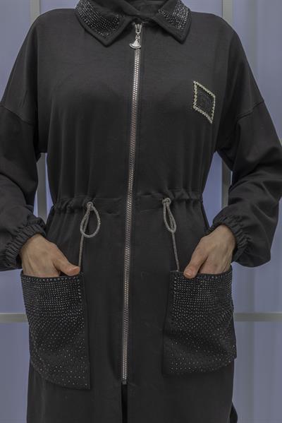 TAŞ DETAYLI SPOR KAP Siyah OTW6191