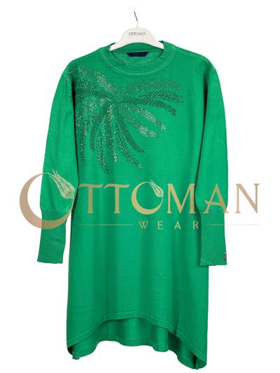 Taş İşlemeli Merserize Triko Tunik Benetton OTW884-1